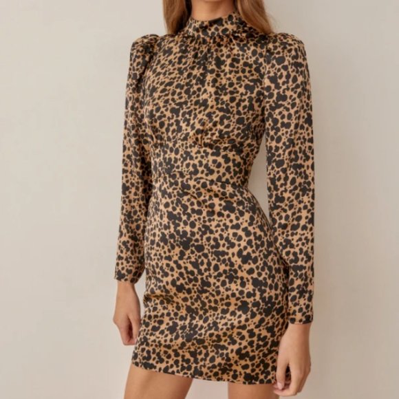 Reformation Cheetah Print Mini Dress - Picture 1 of 12